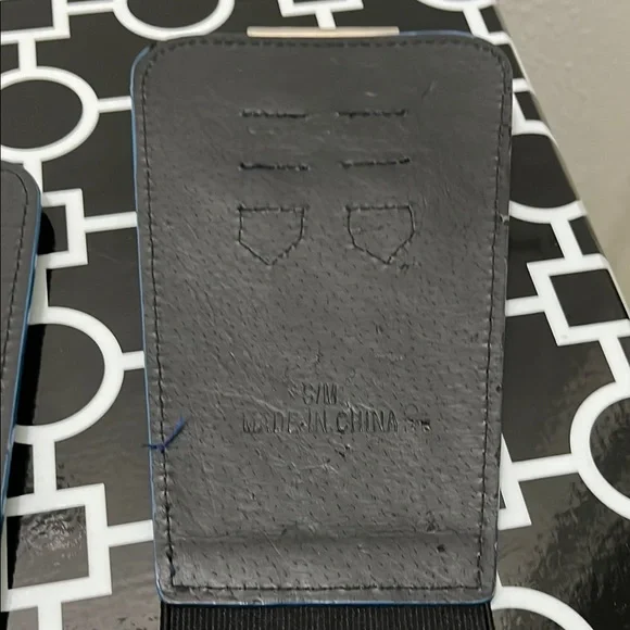 Blue and Black Faux Snakeskin S/M 34.75” Belt with Double Closure Silver Buckle - Picture 9 of 15